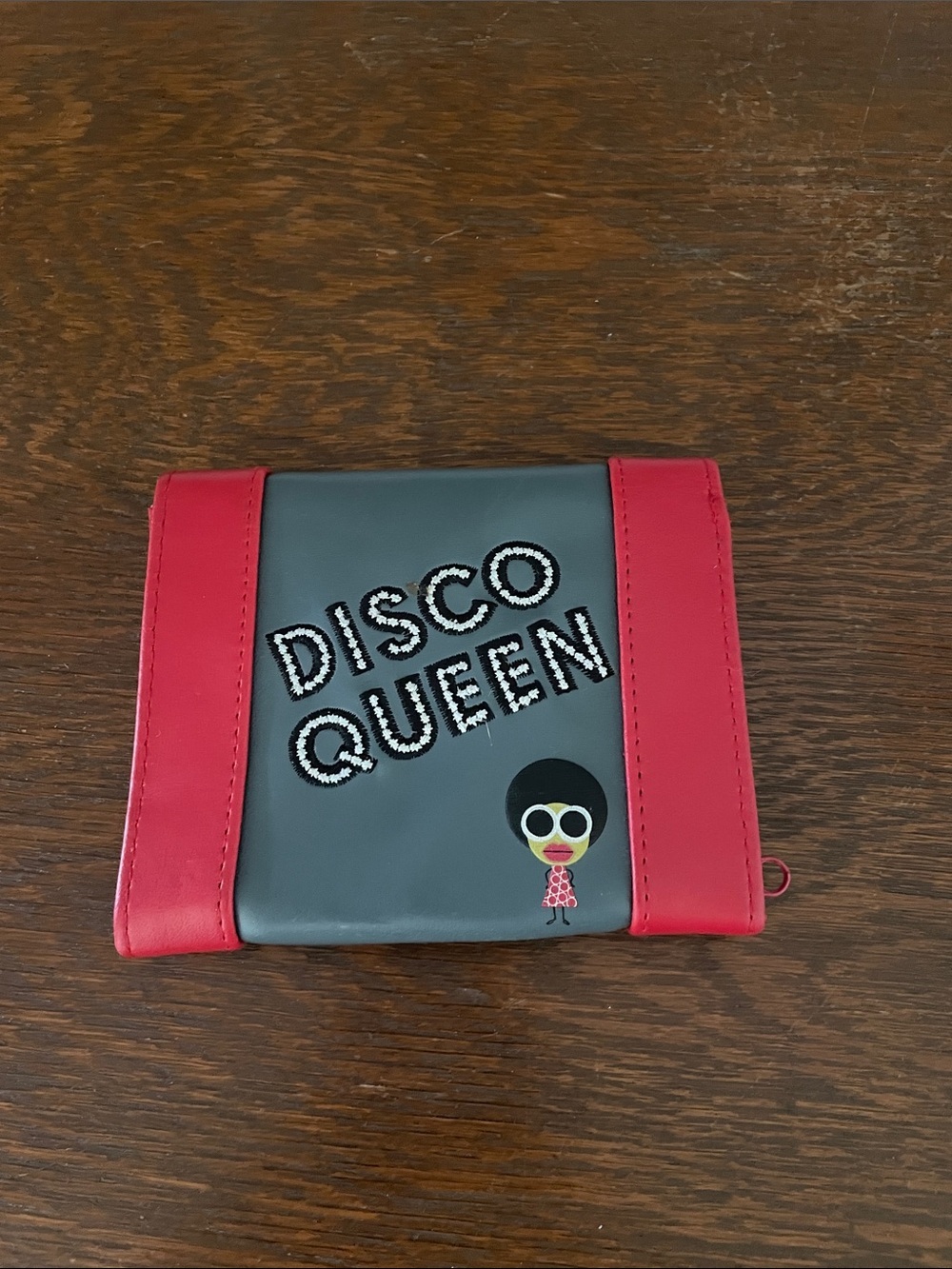 Disco Queen Gray & Red Vinyl Wallet